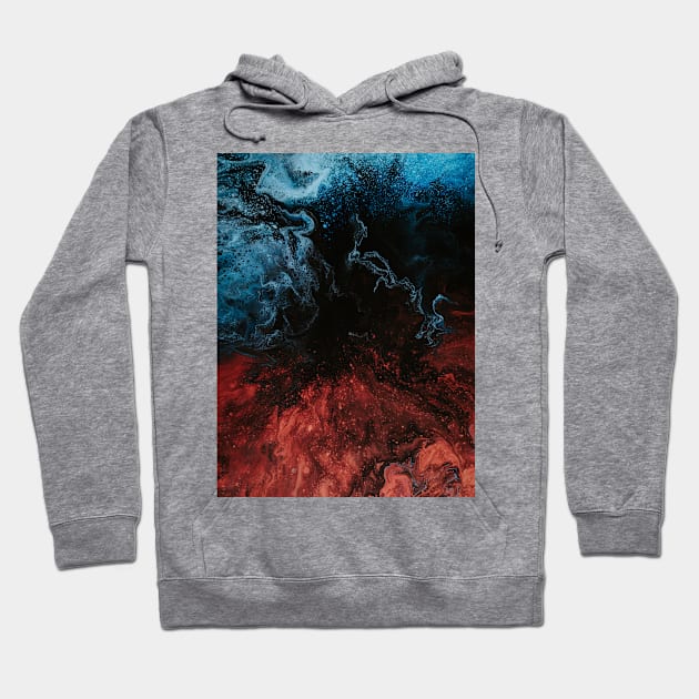 Red White And Blue granite marble Hoodie by Islanr